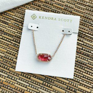 Kendra Scott Elisa Rose Gold Berry red Necklace